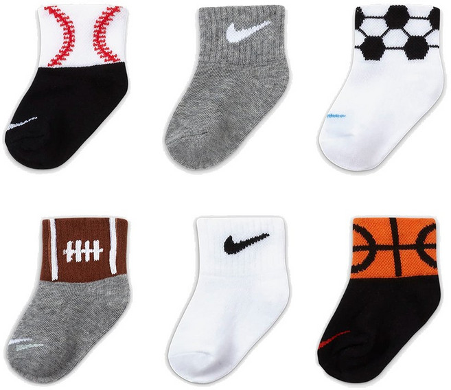 NIKE 童 中長襪 6入