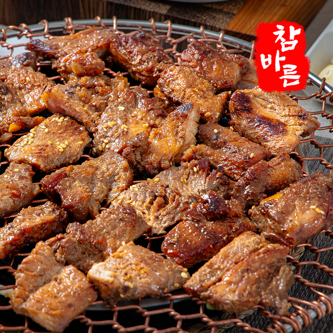 [참바른] 참바른 국산 한돈 진짜 양념 돼지갈비 1kg 기름 손질한 정직한 갈비, 1개