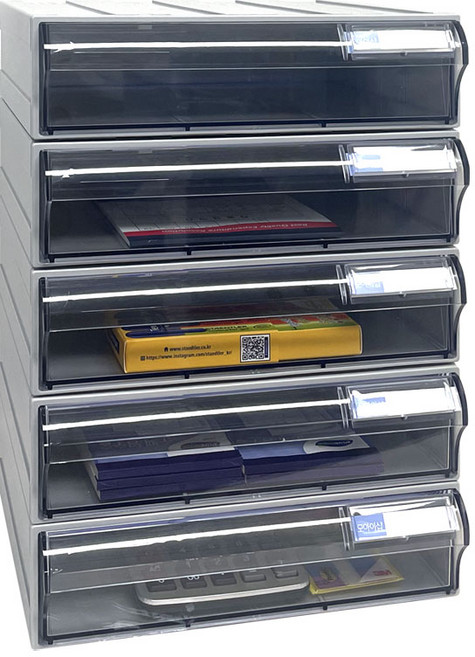 [국내생산 완제품] 시스템 멀티박스 부품 정리함 투명 조립식 수납함 멀티박스301 302 303, 1개, 301 5단