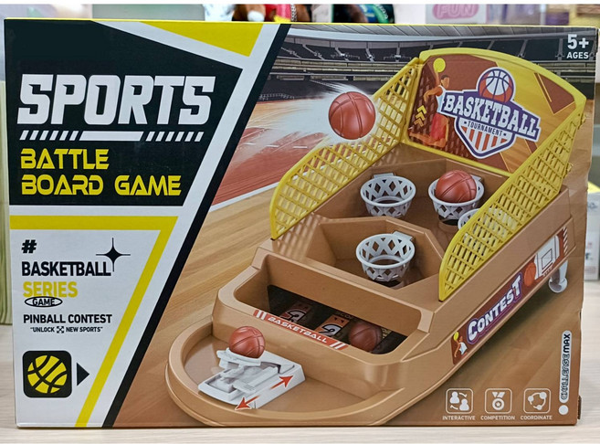 SPORTS 競技投籃機 迷你 籃球 桌遊, 棕色, 1個