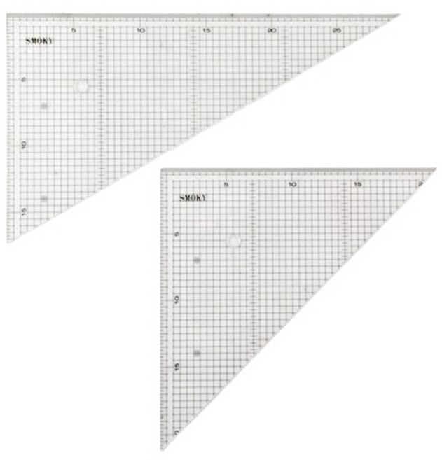 (스모키) 방안 삼각자 30cm