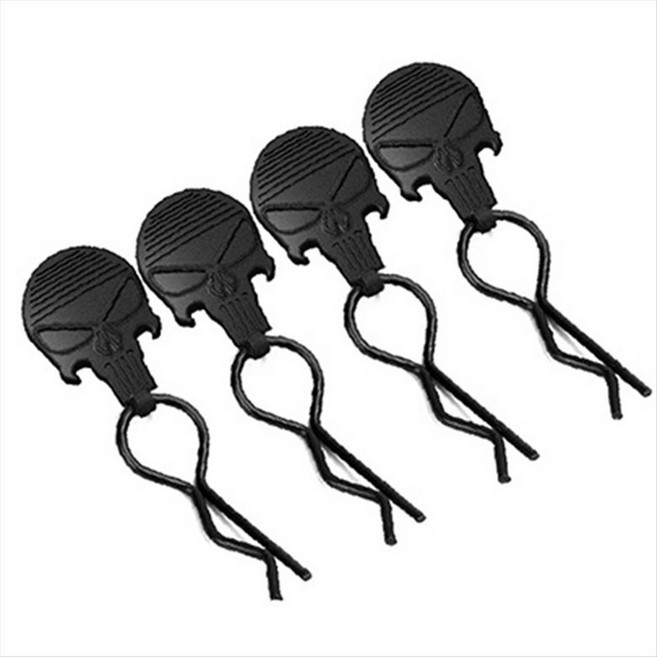 4pcs 금속 R 형 자동차 쉘 바디 고정 클립 핀 (축 SCX10 TRX-4 MJX Hyper Go RC 자동차 부품 1:8 용 탭 포함), 기음, 표시된 대로