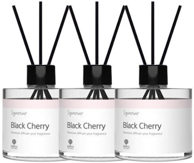 그린팩토리 시그니처 디퓨저 블랙체리 180ml x3 실내방향제, 3개