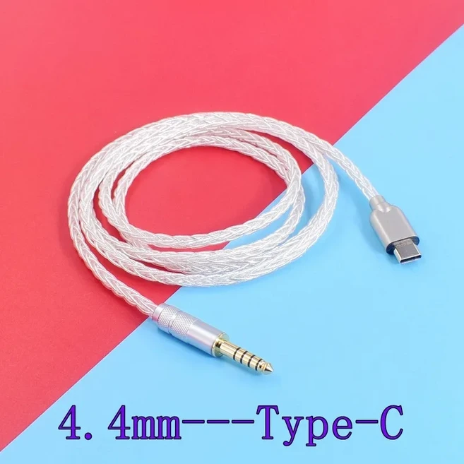 3.5mm TRS 4.4mm 6.35mm - USB-C 타입-C 오디오 케이블 (B&W BW PX8 PX7 S2e PI8 PI7 S2 헤드폰 업그레이드, 03 1.2m, 03 4.4mm White