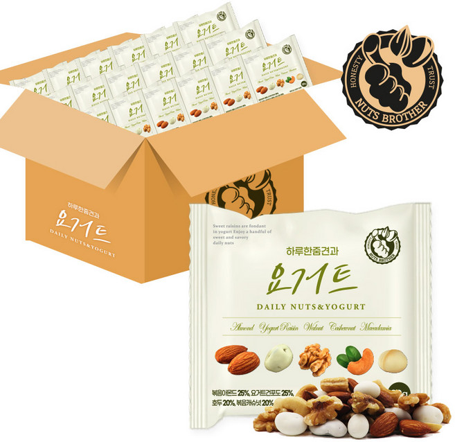 너츠브라더 하루한줌견과 요거트50봉 낱봉, 50개, 20g