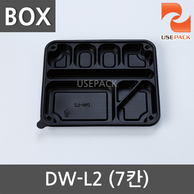 유즈팩 DW-L2 7칸 도시락용기 200개 돈가스용기 일회용도시락, 1개