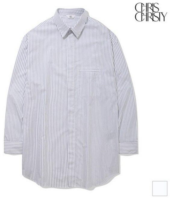크리스크리스티 크리스크리스티 오버사이즈 핀 스트라이프 셔츠_TC1TSHF0801