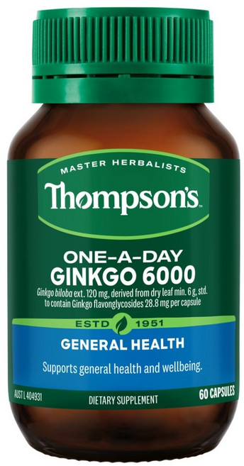 [톰슨] 징코 원어데이 6000 (은행잎 추출물) 60캡슐, 1개, 60정