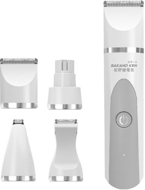 SAKANO KEN 坂野健電器 多功能四合一寵物電剪｜寵物美容、低噪音設計、安全刀頭, 白色, 1個