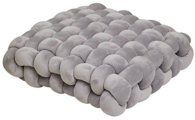 니트 쿠션 가정용 거실 쇼파 인테리어 두툼한 사각 니트쿠션, 라이트 그레이 손뜨개질