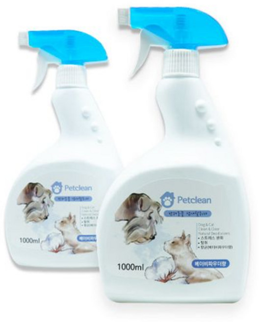 펫클린 애견탈취제 1000mL 베이비파우더 분사형탈취제+1234ea new*4133BM, 1개