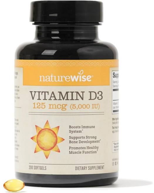 미국 직구 네이처와이즈 비타민D3 5000IU, 1개, 60정