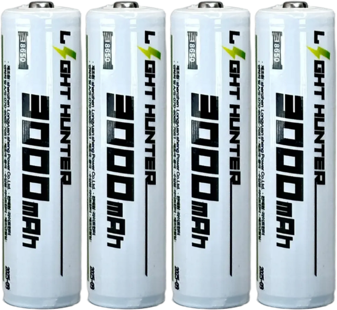 라이트헌터 KC인증 18650 3000mAh 충전식 배터리 과충전방지 보호회로 장착 리튬이온 배터리, 1세트, 4개입