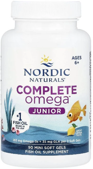 노르딕내추럴스 Complete Omega 오메가 주니어 6세이상 레몬 미니 소프트젤 90정 - 쿠팡