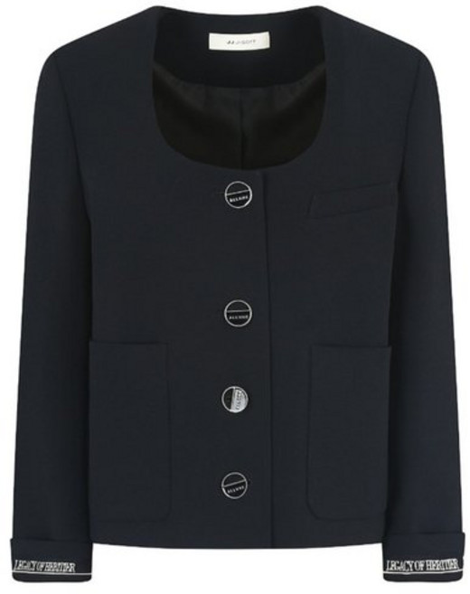 JJ지고트 제이제이 지고트테이프 배색 변형 라운드넥 재킷 GP3A0JKJ21 994563