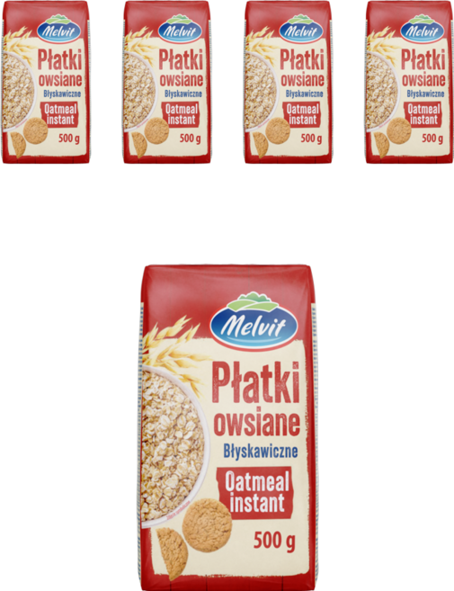 멜빗 고단백 귀리 오트밀 후레이크, 5개, 500g