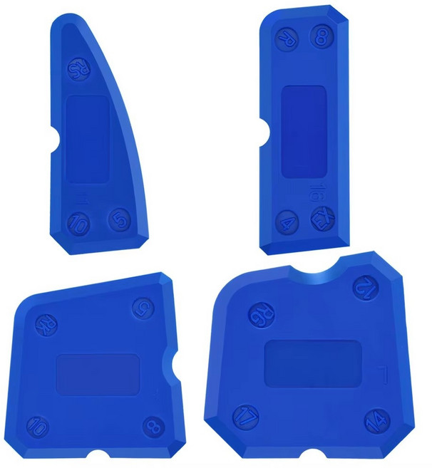 실란트 클리닝삽 접착제 미봉 테두리 공구 실리콘 스크레이퍼 블루 4pcs, 1세트