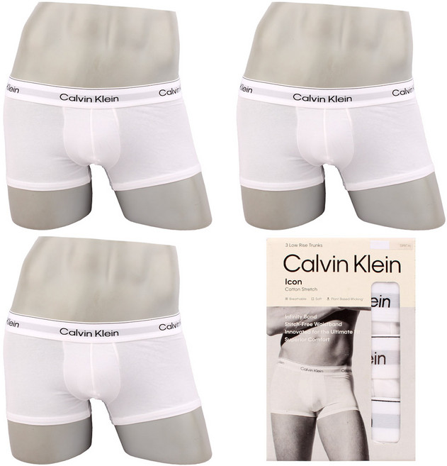 캘빈클라인 남성 팬티 드로즈 NB4389 110 화이트 3장 세트