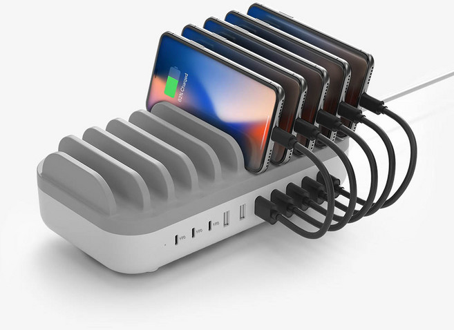 미라클엠 120W 멀티 고속 10구 충전기 + C타입 케이블 10P, 혼합색상, 1개