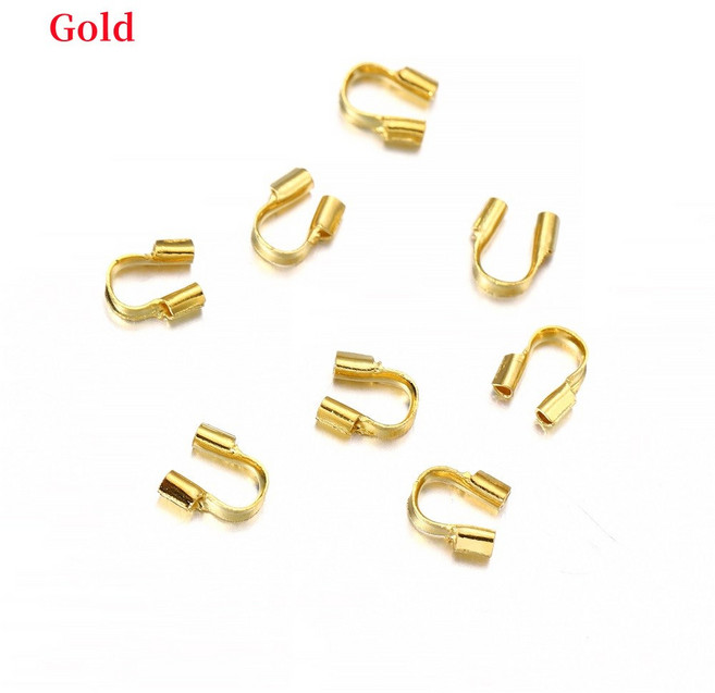 30 100PCS 5X4MM 가드 보석 와이어 가디언 프로텍터 커넥터 만들기위한 액세서리 루프 걸쇠 모양, Gold