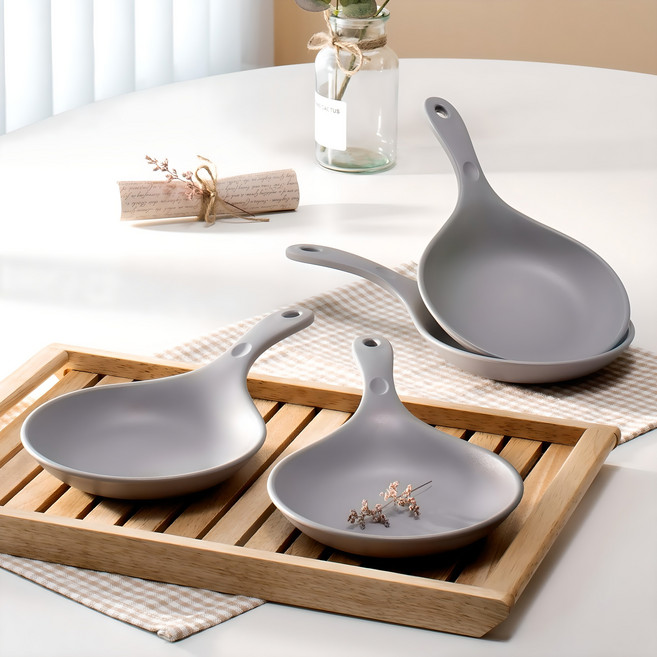 아띠홈 올더플레이트 손잡이 앞접시 4p, 그레이, 1세트