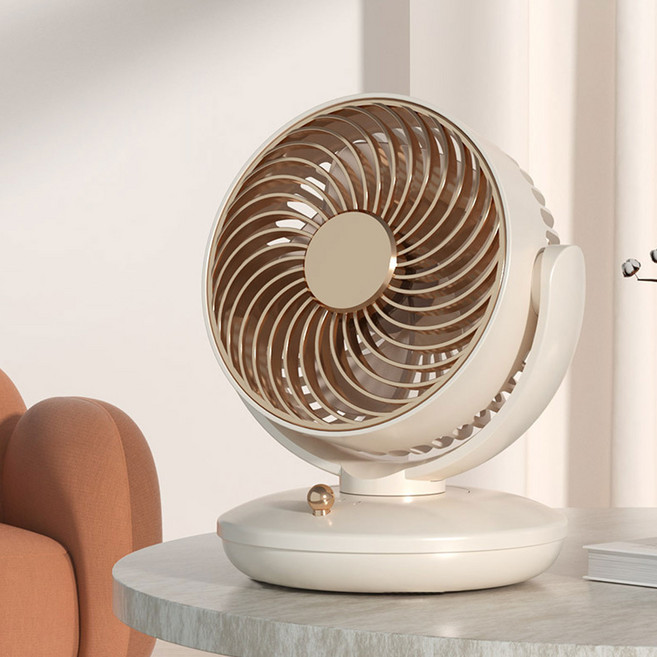탁상용 미니 선풍기, 베이지, 충전식 탁상 선풍기