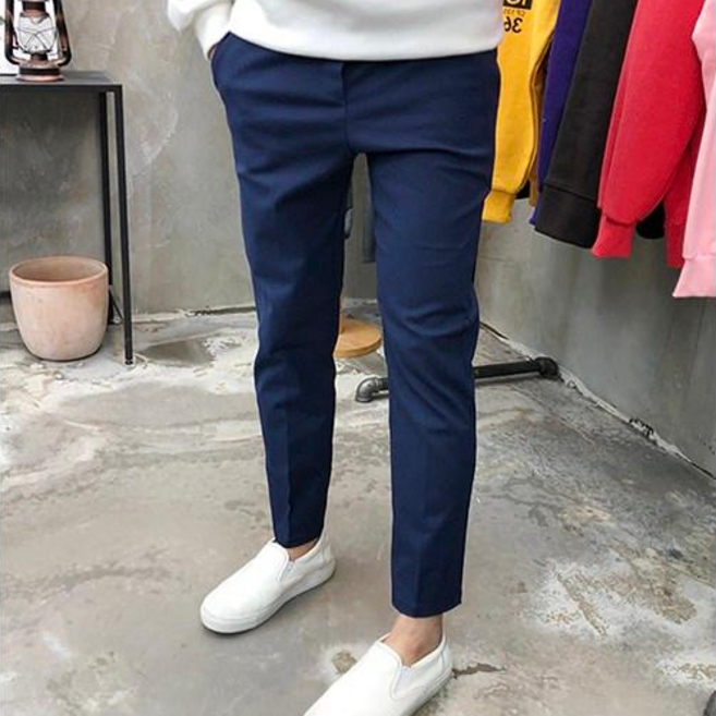 용된다 남자 텐션 빅사이즈 스판 일자핏 밴딩 면바지