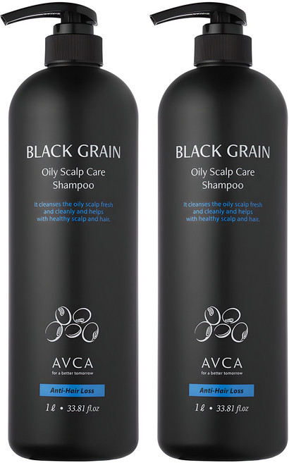 아브카 흑곡 지성 두피케어 약산성 탈모증상완화 샴푸, 1L, 2개