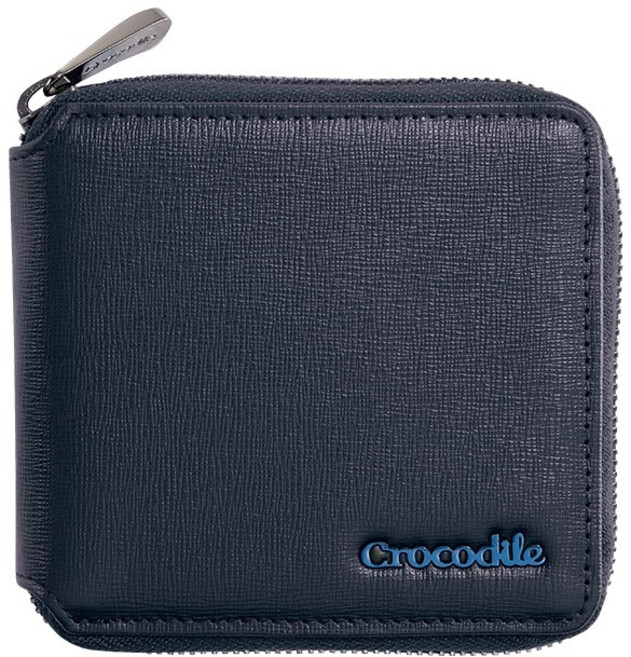 Crocodile 鱷魚 Oxford 系列 12卡 拉鍊短夾 牛皮 皮夾 0103-11105