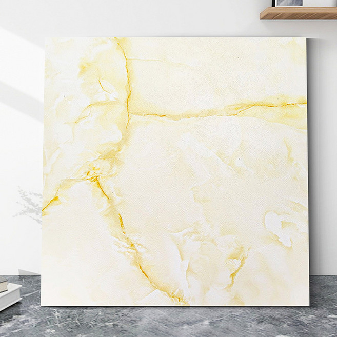 Fowod 800X800mm PVC붙이는 데코타일 접착식 정사각 장판 셀프시공 대리석 모방 바닥 스티커 1.6mm 두께, 15개, 접착식바닥E06