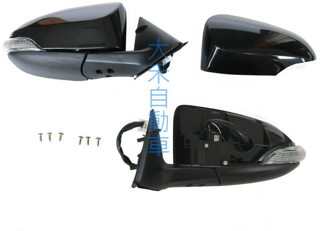 大禾自動車 帶燈 電動折疊 後視鏡 未烤漆 適用於 TOYOTA CAMRY 12-17, 1個, 副駕 R