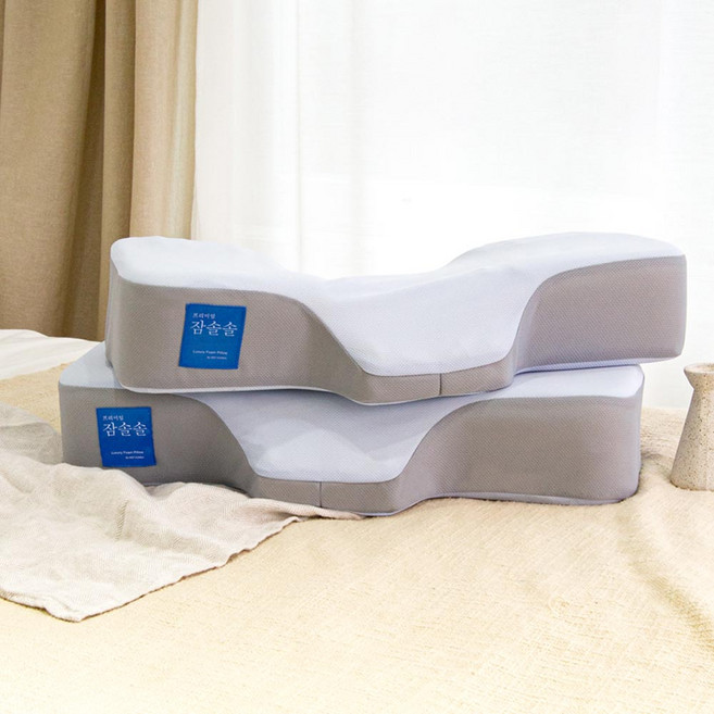 잠솔솔 메모리폼 기능성 경추베개, 메쉬블루, 1개