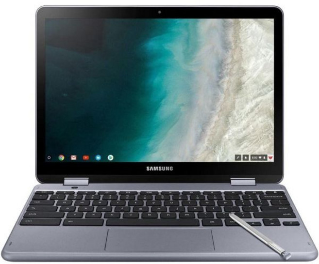 삼성 - 플러스 2-in-1 12.2인치 터치스크린 크롬북 인텔 셀러론 4GB 메모리 32GB eMMC 플래시 스텔스 실버, 삼성 - 플러스 2-in-1 12.2인치 터치스크린 크