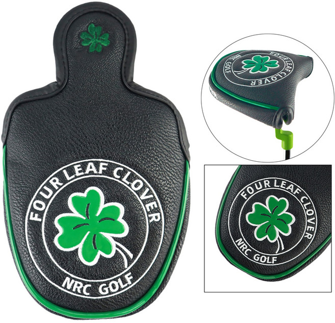 QDY 골프 말렛 퍼터 커버 센터 샤프트 퍼터 헤드 커버 (자석 마감 포함), 가죽, 가죽