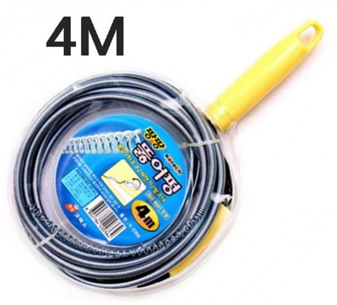 스프링 뚫어뻥 4M 하수구 배수구 변기 막힘 제거, 본상품