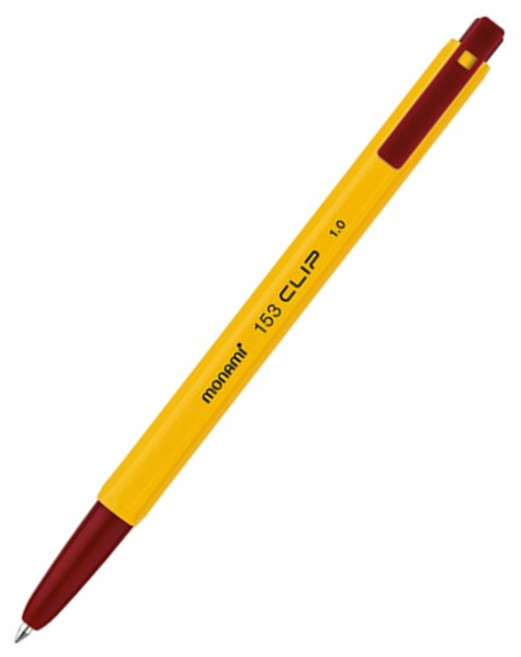 모나미 153 클립(CLIP) 볼펜 1다스, 1.0 레드 30개입