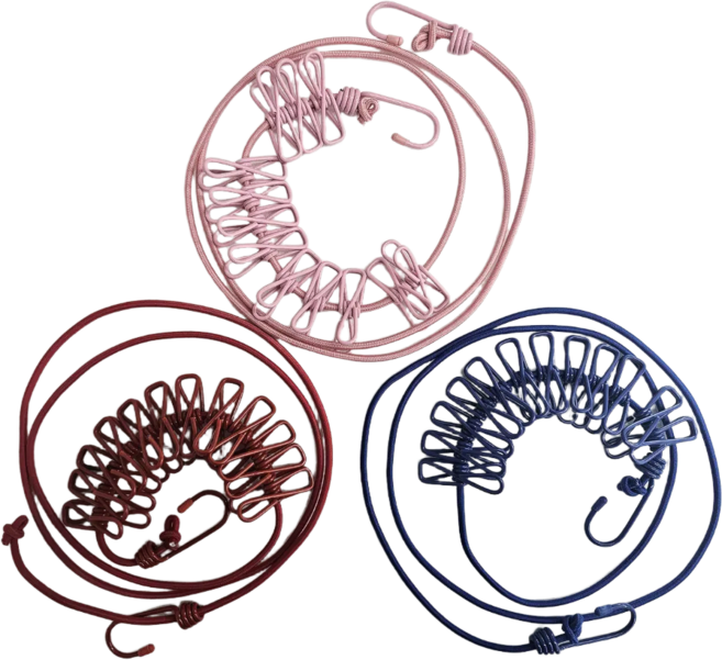 마루오피스 다용도 늘어나는 집게 빨래줄, 1개