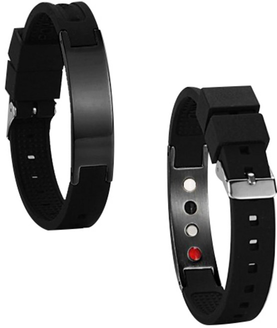 실리콘 정전기방지팔찌 발찌 정전기 차단 에너지 원석4 게르마늄 블랙, 1개