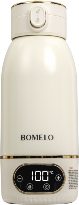 보멜로 휴대용 분유포트 100도 살균 아기 여행용 보온포트, 크림색