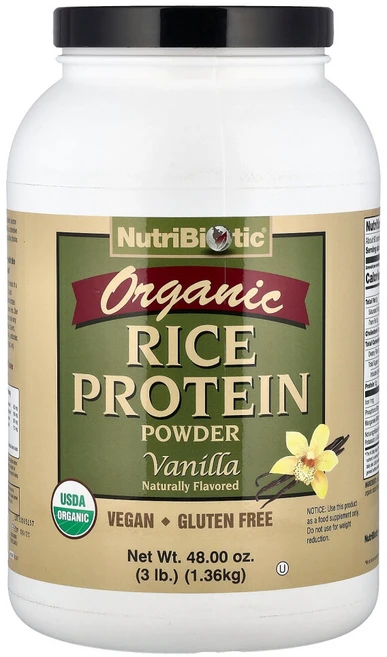 뉴트리바이오틱 로우 오가닉 라이스 프로테인 바닐라 3 파운드 (1.36 킬로그램), 1.36kg, 1개 - 쿠팡