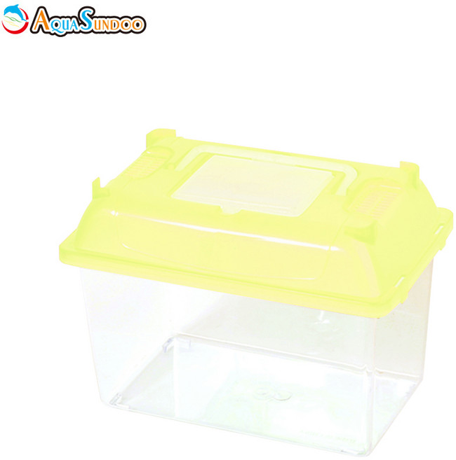 아쿠아선두 채집통 L 파충류 곤충 달팽이 소라게 장수풍뎅이 투명 사육장 사육통 케이지 집 하우스 브리딩박스, 1개, 옐로우
