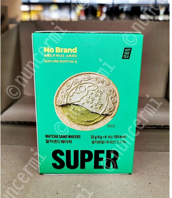슈퍼 말차 샌드 웨이퍼 | 노브랜드, 2개, 32g