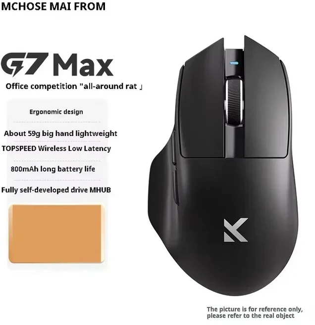 MCHOSE G7 Pro Max 게이밍 마우스 PAW3311 게임 센서 59g 경량 BT 2.4G 낮은 대기 시간 무선 맞춤형 긴 수, 05 G7 MAX Black 1K