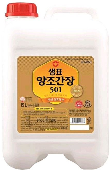 샘표 양조간장 501, 3개, 15L