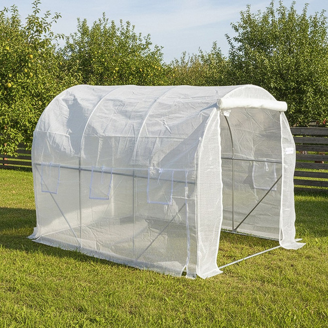 조립식 셀프 하우스 2X3M 비닐하우스 야외 농장 창고 자재 텃밭 옥상 농막 다육이 화원 온실, 화이트