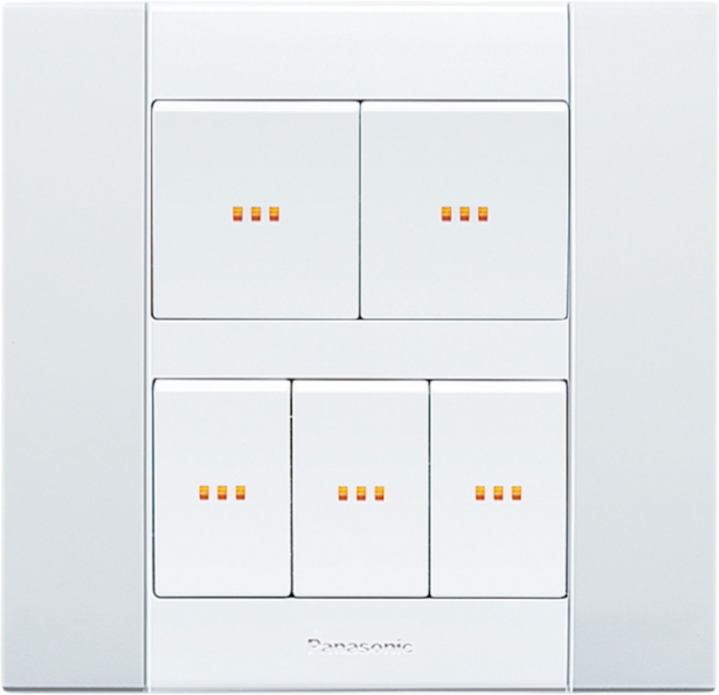 Panasonic銀河系列五開關五切WEMF5152 輕鬆控制多個電器迴路 安全耐用, 1個