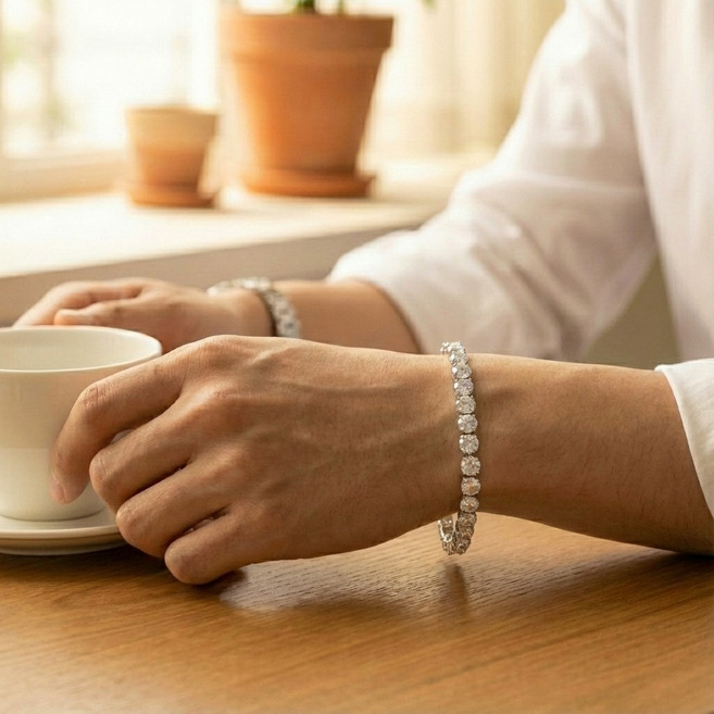 스와로브스키 큐빅 남자 테니스 팔찌 2 3 4 5 mm 레이어드 실버925 써지컬스틸 은 써지컬 데일리 명품 남성 실버 체인 커플 우정 패션 스네이크 뱀줄