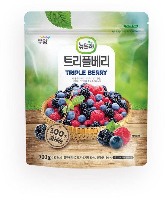 뉴뜨레 냉동 트리플베리 칠레산, 1개, 700g
