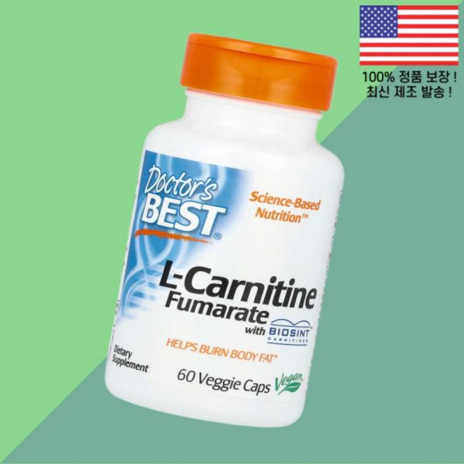닥터스베스트 바이오신트 카르니틴 L카르니틴 엘카르니틴 카르티닌 아미노산이 아미노산 푸마르산염 푸마레이트 식물성 베지캡슐 60정 베지 500mg Doctor's Best L Ca, 1