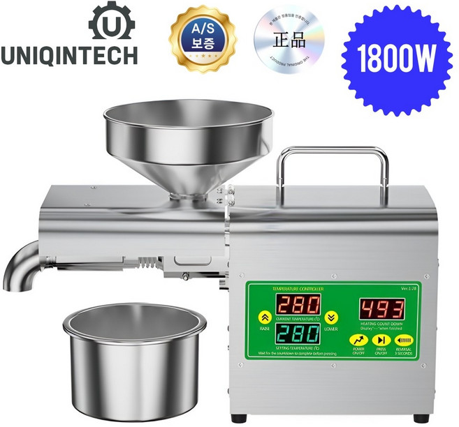 유닉인텍 고출력 착유기 채유기 기름짜는기계 1800W 가정용 상업용 참기름 들기름, UNI-1800W